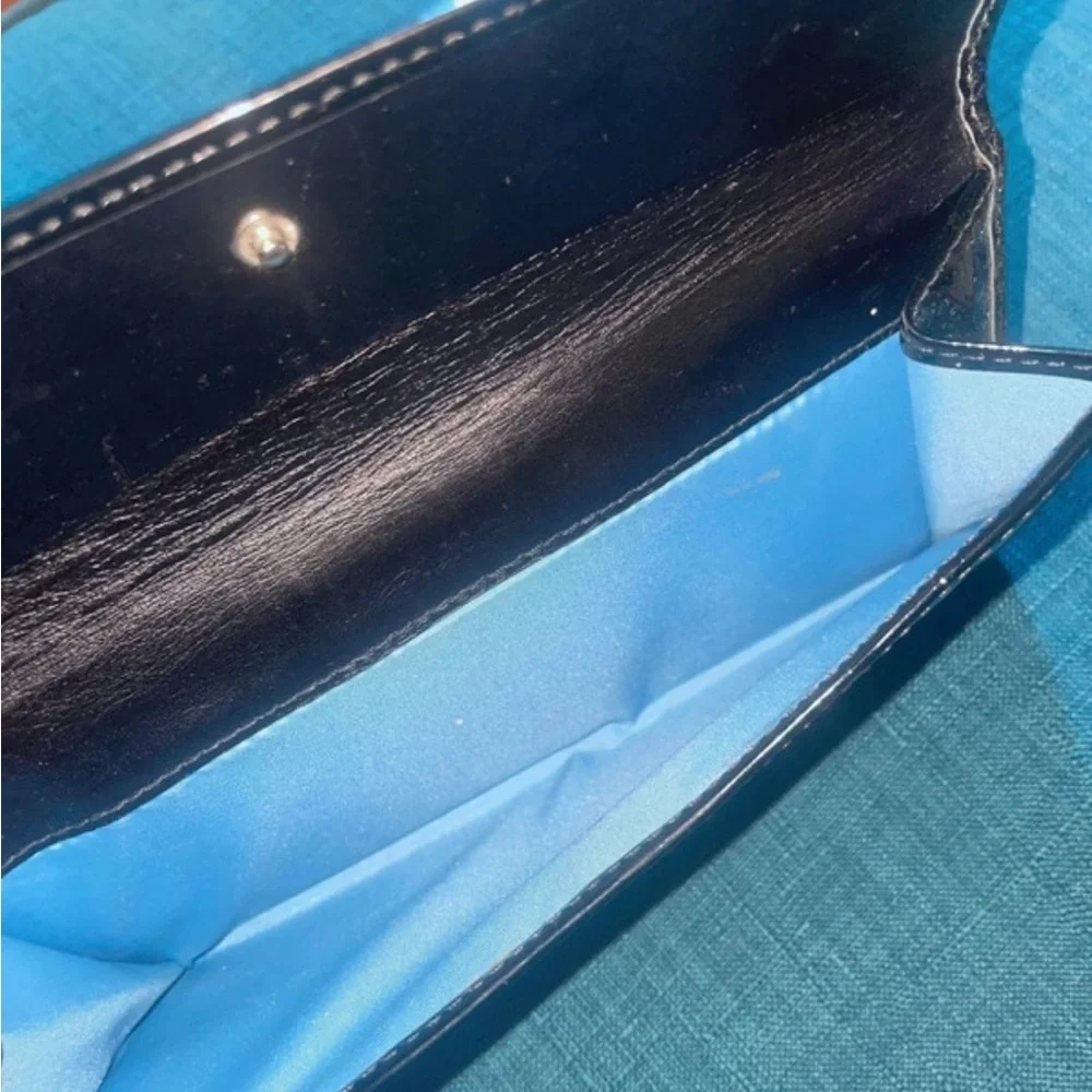 Coach Black Patent Leather Signature Turnlock Wallet
